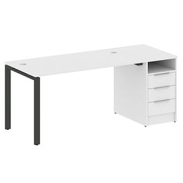 Metal System Р. ст. с тумбой на П-образном м/к БП.РС-СТП-1.3 Белый/Антрацит металл 1812*720*750 - Фото предпросмотра