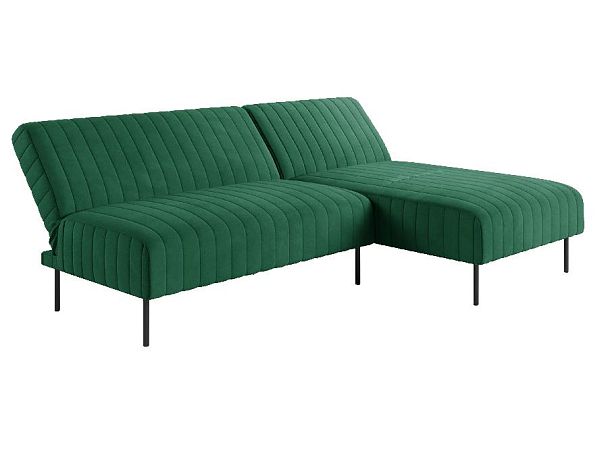 Baccara диван-кровать с шезлонгом, без подлокотников, бархат зеленый 19 - Вид 3