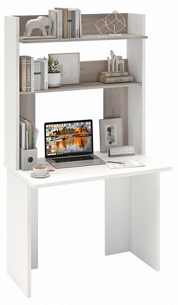 Стол компьютерный Домино Lite СКЛ-Прям100(без тумбы)+НКЛХ-100 Белый - Вид 2