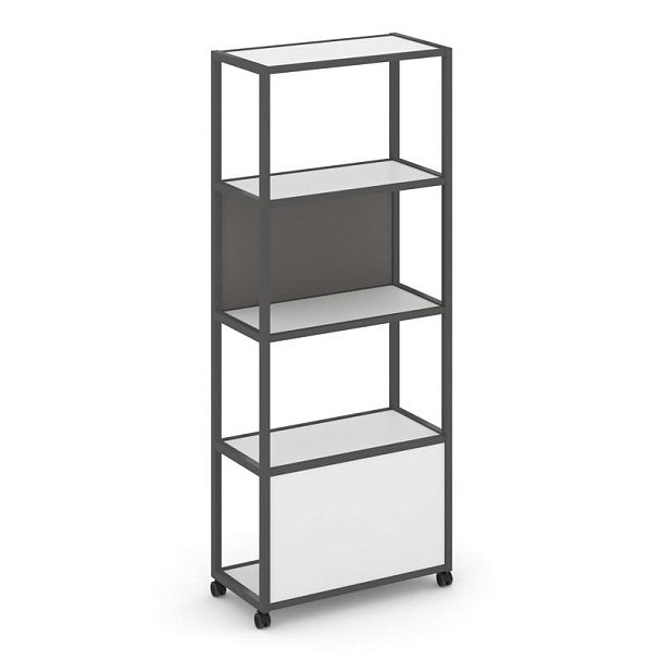 Shelf Mobile Стеллаж 5 уровней 1 секция VR.LT-STK-503.10 Белый Бриллиант/Металл Антрацит/W-26 1000*400*2000 - Вид 2