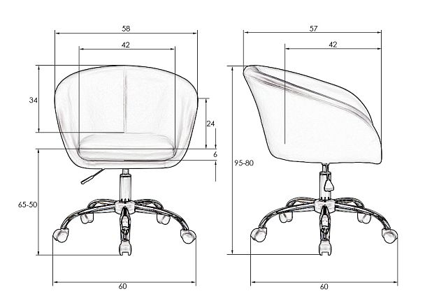 Офисное кресло для персонала DOBRIN BOBBY (серый) - Вид 8