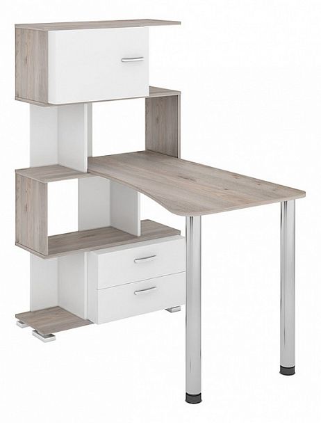 Стол компьютерный Домино нельсон СЛ-5-4СТ-2+БД+БЯ Белый/Нельсон - Вид 1