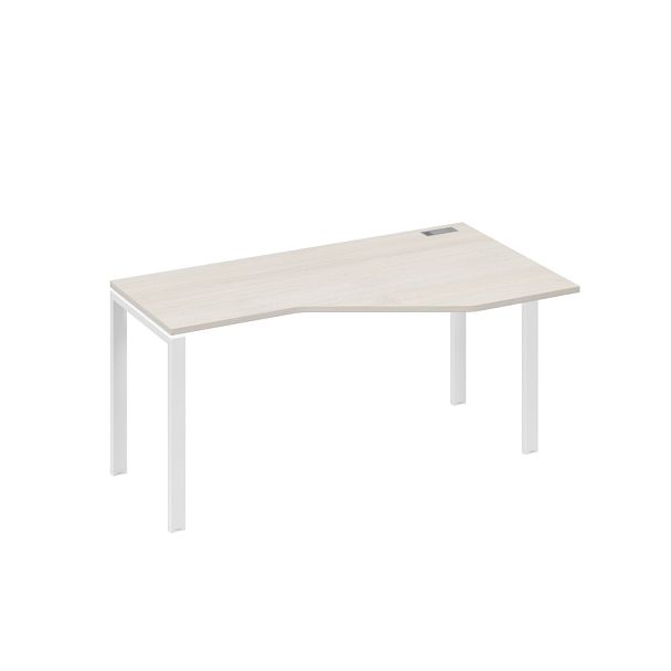 Стол эргономичный правый "Техно" на металлокаркасе UNO A4 А4 Б1 056 БП дуб / металлокаркас белый - Вид 1