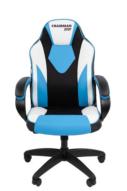 Кресло Chairman game 17 Россия экокожа черный/голубой/белый - Вид 2