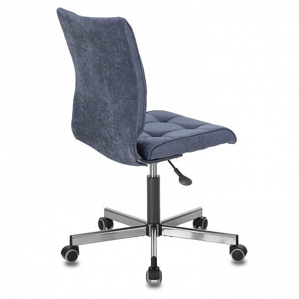 Кресло BRABIX "Stream MG-314", без подлокотников, пятилучие серебристое, ткань, темно-синее, 532397, MG-314_532397 - Вид 5