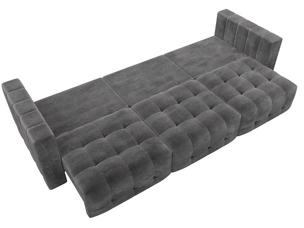 Диван прямой Лига-052 НПБ Лонг Велюр серый - Вид 10