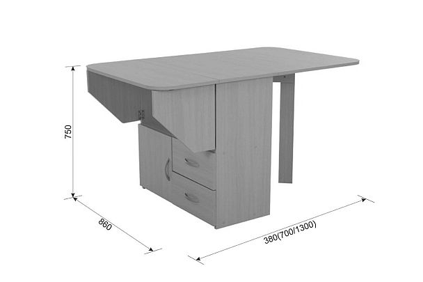 Стол-тумба раскладной KM-0003.1544 дуб сонома - Вид 4