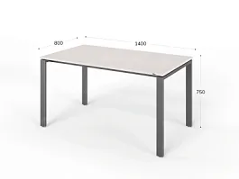 UNITY РМС8-14 ДУБ МОЛОЧНЫЙ Стол на металлокаркасе прямой 1400х800х750 - Фото предпросмотра
