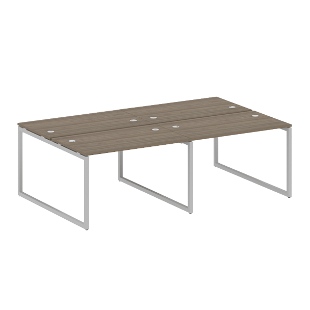 Metal System Quattro Р. ст. на 4 раб. места на О-образном м/к 40БО.СМ-4.2 Вяз/Серый металл 2400*1475*750 - Вид 1