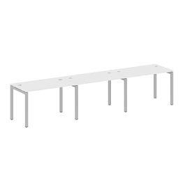 Metal System Quattro Р. ст. на 3 раб. места на П-образном м/к 50БП.СМ-3.2 Белый/Серый металл 3600*720*750 - Фото предпросмотра