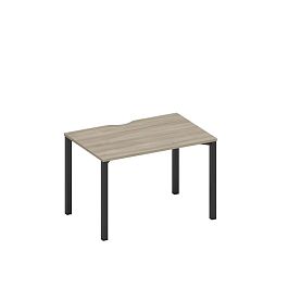 Стол письменный на металлокаркасе, столешница с вырезом Space+ А1 ЧР 023.2 ВЛ вяз либерти/ черный гладкий - Фото предпросмотра