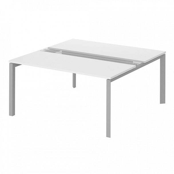 Рабочая станция на металлокаркасе "Тандем Премиум"  ПК-ТНП-СР160Х160Н2/МК/БЭ/БКК-В1-972 серый - Вид 1