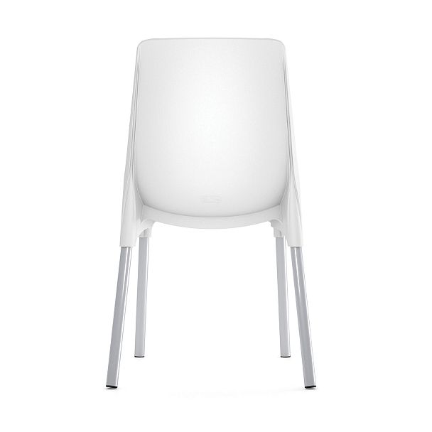 Стул для столовых, кафе, дома SHT-S75, серебристый металлический каркас, пластик белый, стопируемый - Вид 6