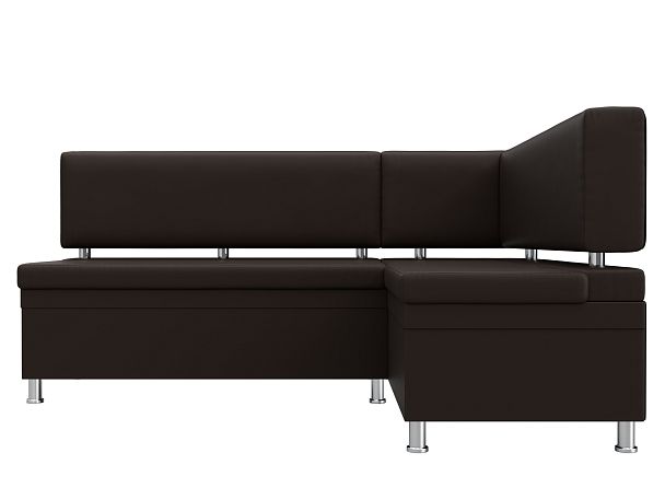 Кухонный уголок Стайл правый (полностью экокожа коричневая) - Вид 2