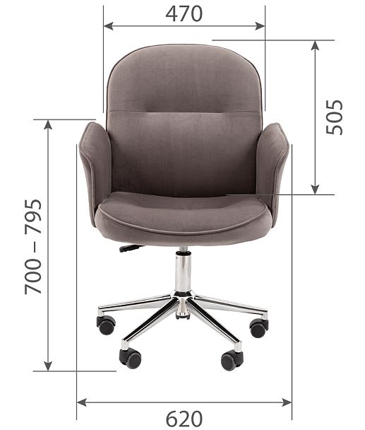 Кресло CHAIRMAN HOME 130, ткань велюр, голубой - Вид 6