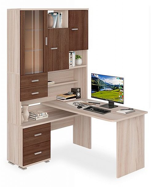 Стол компьютерный Домино СР-620/140 Карамель/Шамони левый - Вид 1