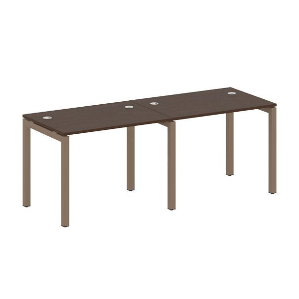 Metal System Quattro Р. ст. на 2 раб. места на П-образном м/к 50БП.СМ-2.1 Венге/Мокко металл 2000*720*750 - Вид 1