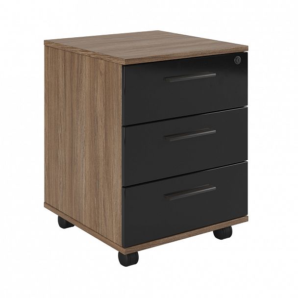 Тумба подкатная с 3 ящиками, глянец Asti 45x43x51 дуб - Вид 1