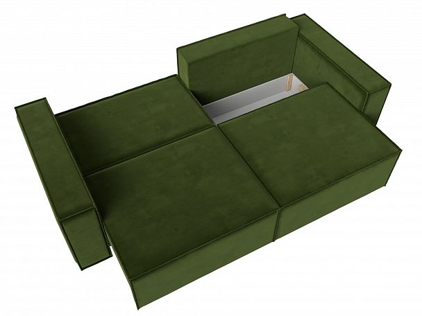Диван прямой Куба (полностью микровельвет зеленый) - Вид 8