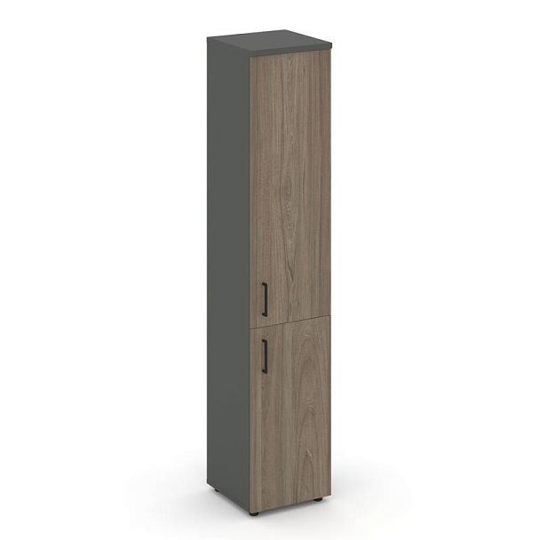 Style Project Шкаф высокий узкий SN.STU-104(R) Антрацит/Вяз Благородный/Черный Ручки 400*400*1982 - Вид 1