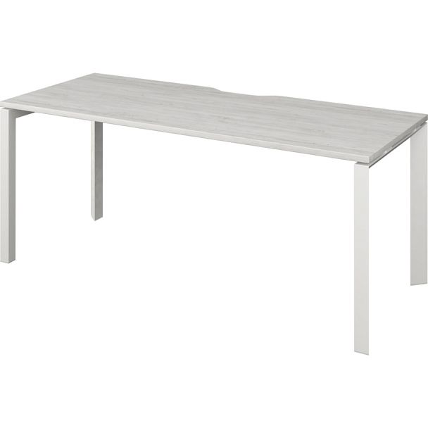Стол на металлокаркасе НТМП.П-200 Сосна винтер/Белый 2000x730x750 Аргентум-МП - Вид 1