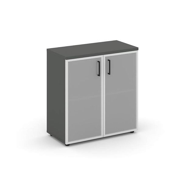 Стайл Проджект Шкаф низкий широкий SN.STS.E-303 Антрацит/Сатин/Черный Ручки 796*400*833 - Вид 1