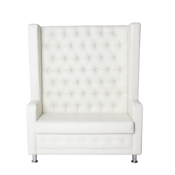 Диван Хонер, экокожа Cometa white, ножки металл хром - Вид 3