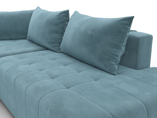 Диван угловой Лига-103 НПБ угол левый Велюр бирюзовый - Вид 4
