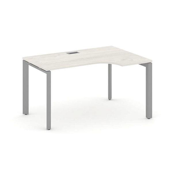 Style Project Next Стол рабочий эргономичный SN-59P.SPA-011(R) Дуб Наварра/Металл Серый/Серебро Заглушка 1380*700/980*750 - Вид 1