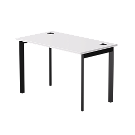 Стол прямой Everprof EVO на металлокаркасе 1180х670х755 мм опоры 45гр Белый/Черный - Фото предпросмотра