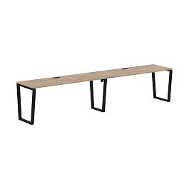 Стол 2-х местный EVWST 3567 Дуб Денвер светлый/Черный 3526х670х750 EDIS - Фото предпросмотра