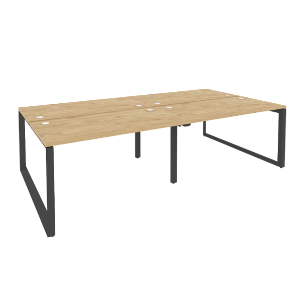 Onix Рабочая станция на О-образном м/к O.MO-D.RS-4.3.7 Тиквуд светлый/Антрацит металл 2760*1475*750 - Вид 1