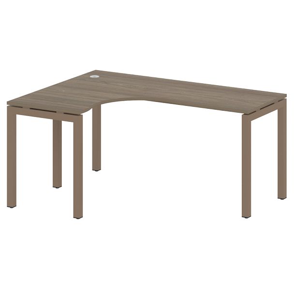 Metal System Quattro Стол криволинейный левый на П-образном м/к 50БП.СА-4 (L) Вяз/Мокко металл 1600*1200*750 - Вид 1