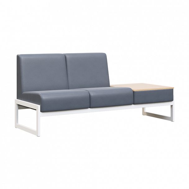 Диван двухместный со столиком универсальный "MODULE" MD.D2-ST2 Белый+серый - Вид 2