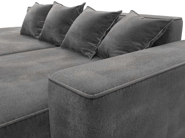 Диван угловой Лига-065 угол правый Велюр серый - Вид 4
