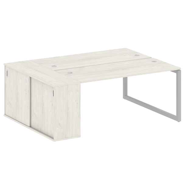 Metal System Quattro Р. ст. с шкафом-купе на О-образном м/к 50БО.РС-СШК-1.4 Т Дуб наварра/Серый металл 2010*1475*750 - Вид 1