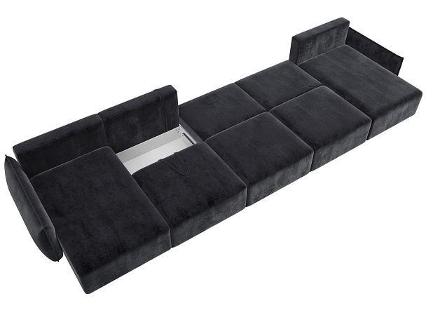 Диван п-образный Лига-051 НПБ МегаЛонг Велюр серый - Вид 9