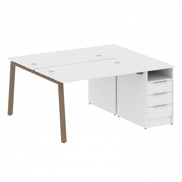 Рабочая станция "Metal System" БА.РС-СТП-2.2 белый/мокко - Вид 1