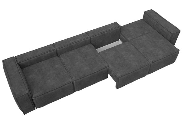 Диван прямой Лига-081 НПБ МегаЛонг Велюр серый - Вид 8