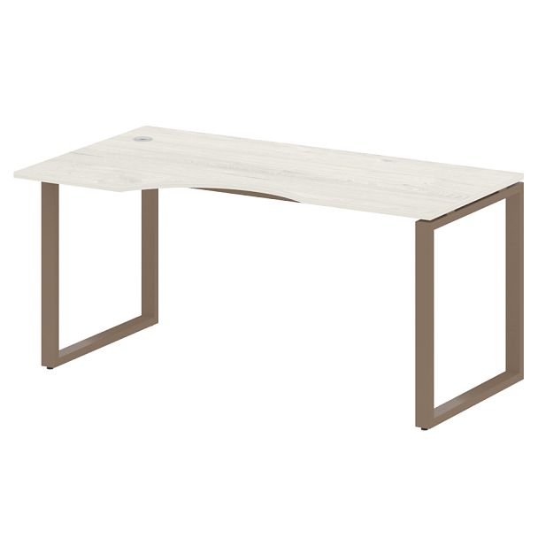 Metal System Стол криволинейный левый на О-образном м/к БО.СА-1 (L) Дуб наварра/Мокко металл 1600*900*750 - Вид 1