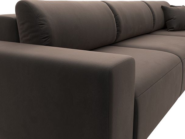 Диван прямой Лига-036 Классик Лонг Велюр коричневый - Вид 4