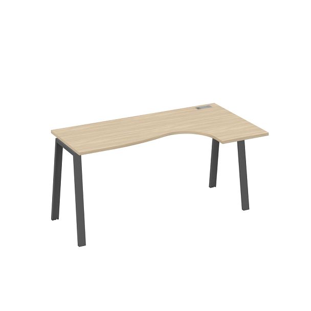 Стол эргономичный правый "Классика" на металлокаркасе TRE A4 А4 Б3 036 БП дуб скандинавский / металлокаркас антрацит - Вид 1