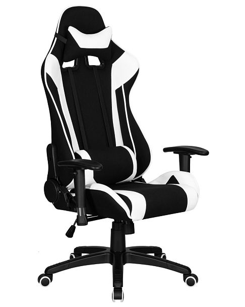 Кресло игровое DOBRIN DALLAS (черно-белая ткань) - Вид 1