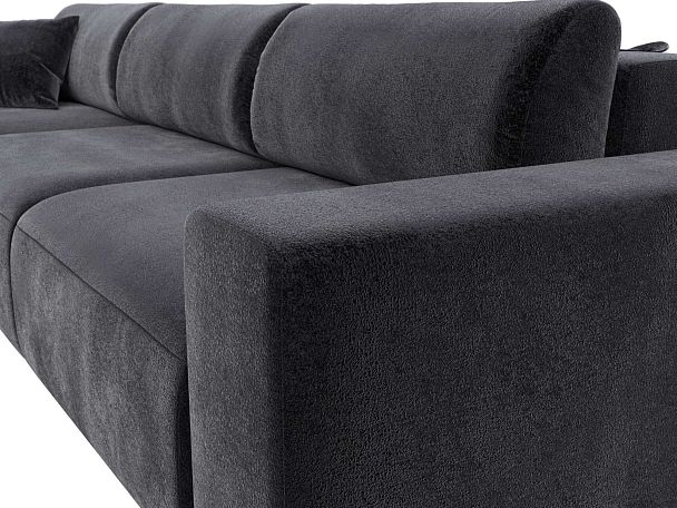 Диван угловой Лига-036 НПБ Классик Лонг левый угол Велюр серый - Вид 4