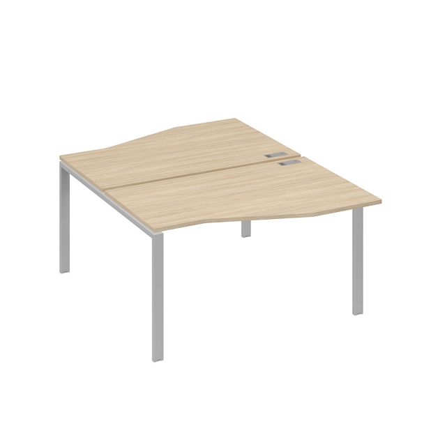 Рабочая станция каркас UNO столы (2х140) Техно A4 А4 Б1 190 БП дуб скандинавский / металлокаркас серый - Вид 1