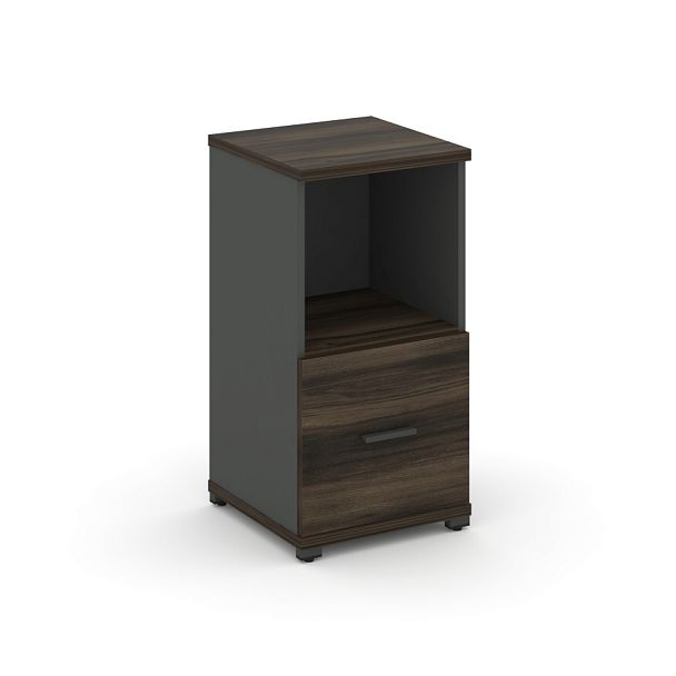 Concept Шкаф 1 узкая секция, 2 ниши CN.STU-211 A Дуб Мали/Антрацит/Металл Антрацит 420*420*818 - Вид 1