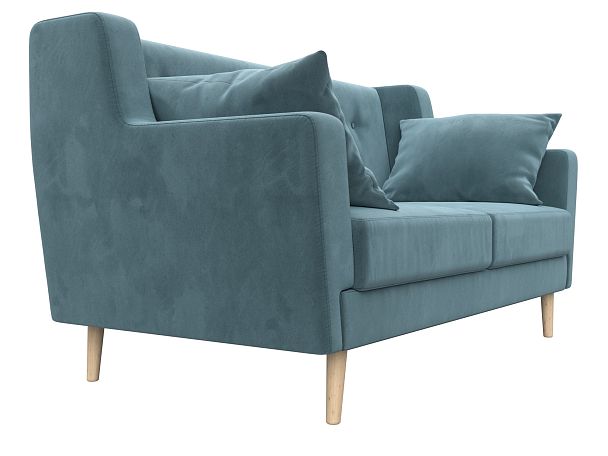 Прямой диван Брайтон 2 (полностью велюр бирюзовый) - Вид 3