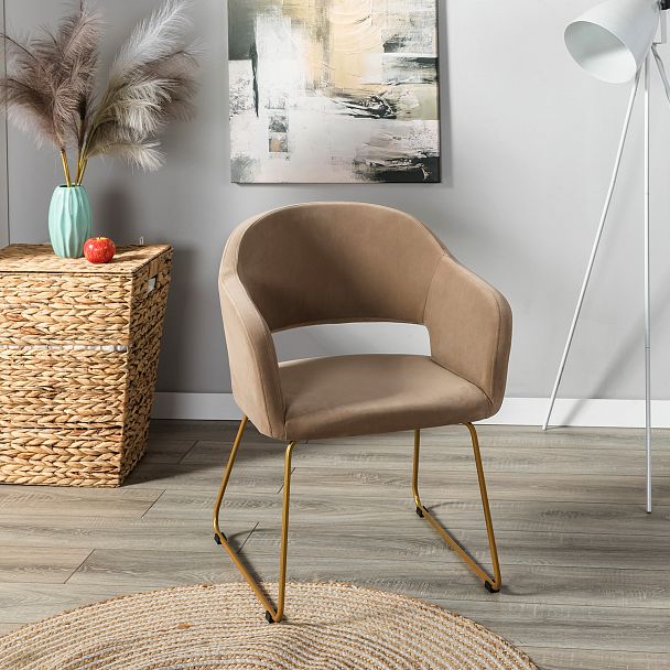 Кресло Oscar Diag beige/Линк золото - Вид 6