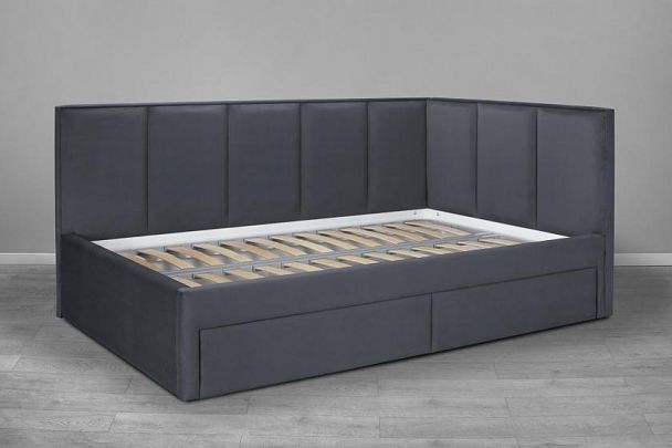 Кровать «Лайф с ящиками», 900 серая - Вид 1
