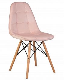 Стул обеденный DOBRIN BENNET (ножки светлый бук, пудрово-розовый велюр (HLR-39)) - Фото предпросмотра
